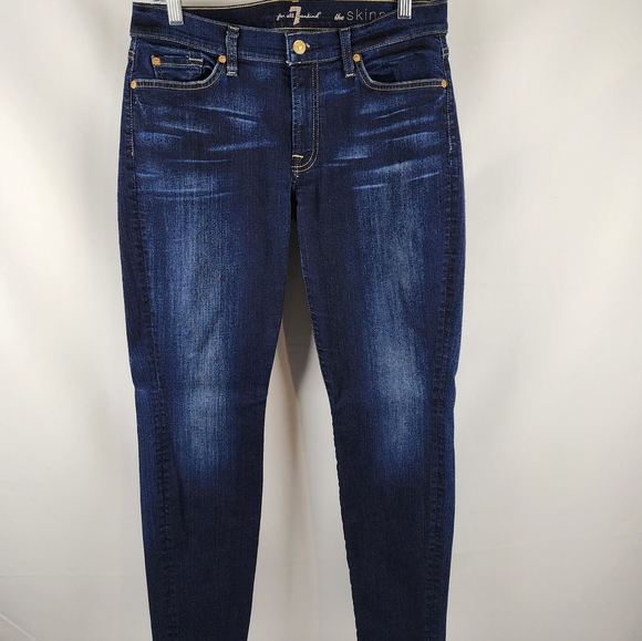 7 For All Mankind Jeans Womens 31 Blue The Skinny Ankle Denim (31x29) - Picture 2 of 11